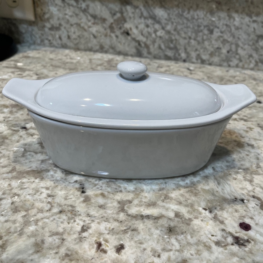 White Ceramic Serveware Casserole Dish